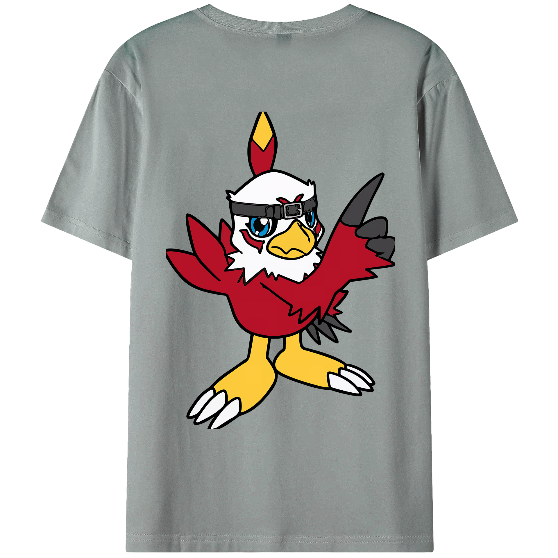 （画像用） Digimon デジタルモンスター/デジモン 綿100％ メンズ半袖Tシャツ（バックプリント） 通気性
